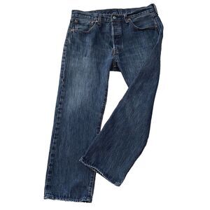 Levi's 501 Straight Leg Button Fly Jeans Men's Size 34X30 Blue Medium Wash